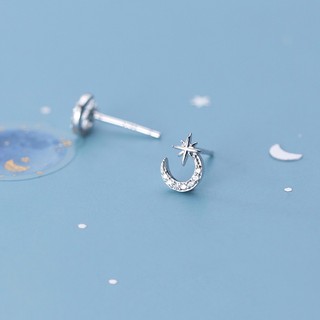 Bông tai nụ trăng khuyết nhỏ 0,6x0,8cm ✨ kèm hộp trang sức