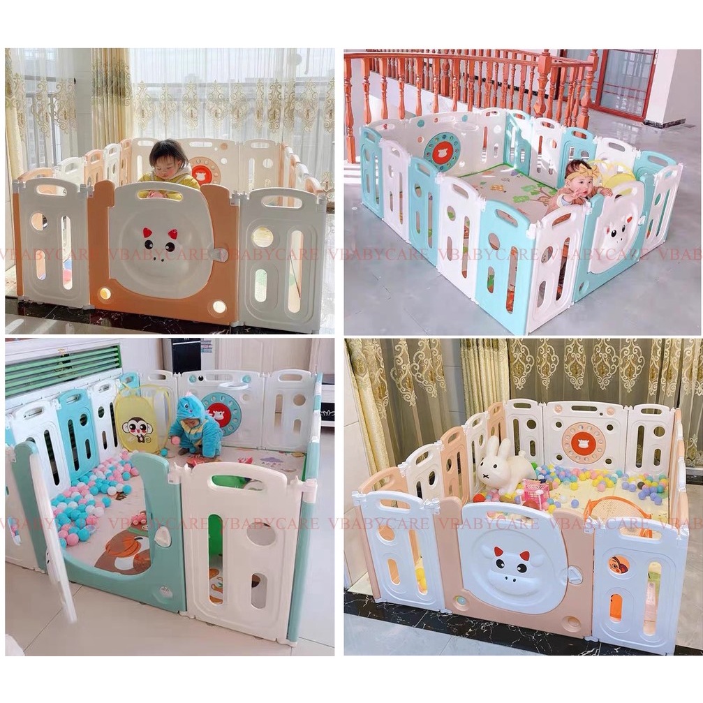 [VBABY30KQ] Quây cũi nhựa cho bé V-BABY - Litle Sheep và quây cũi hình con cá  (Tặng 100 Bóng + 1 Thảm + Giỏ đựng bóng)