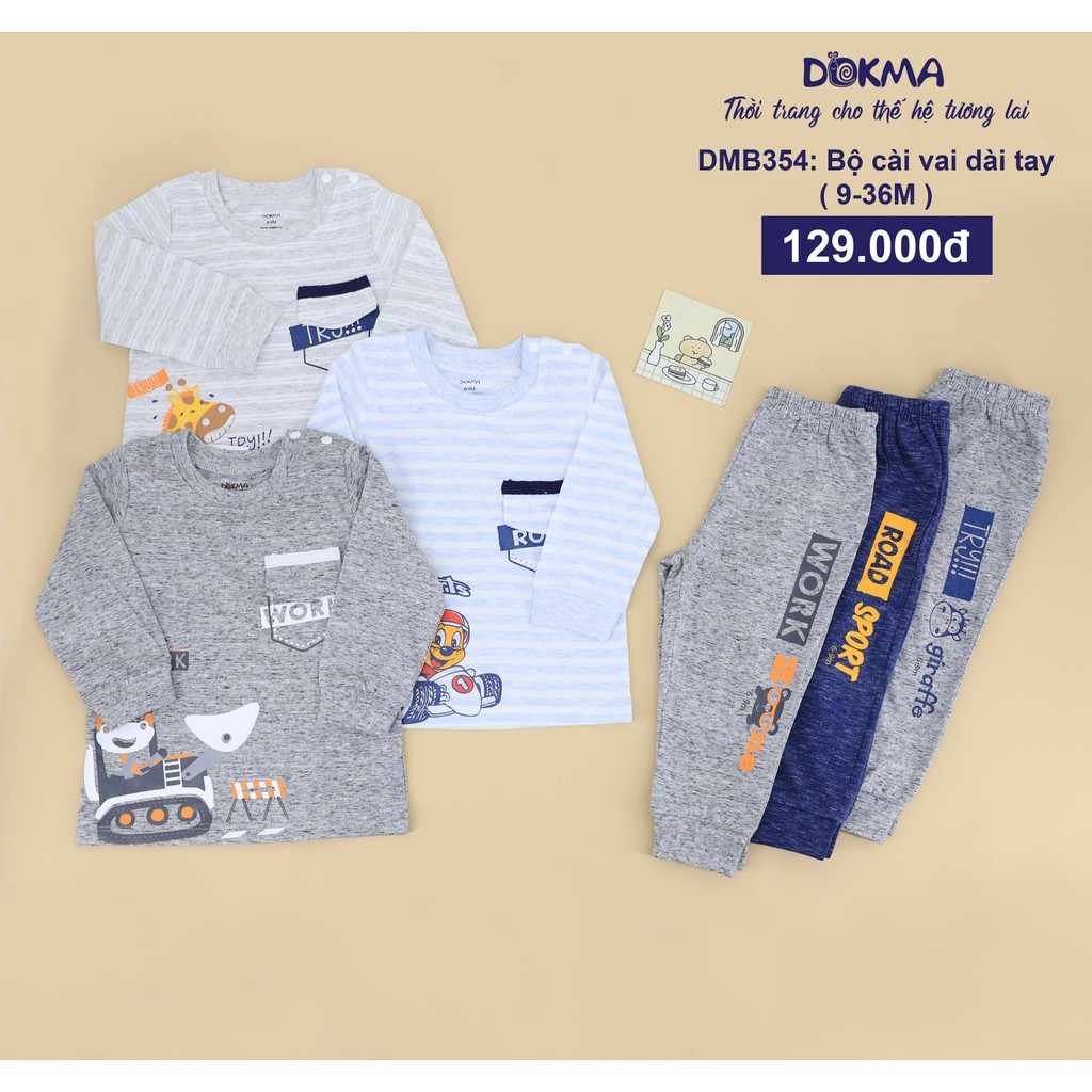 Bộ dài tay cổ tròn Dokma DMB204/254 (9-24m)