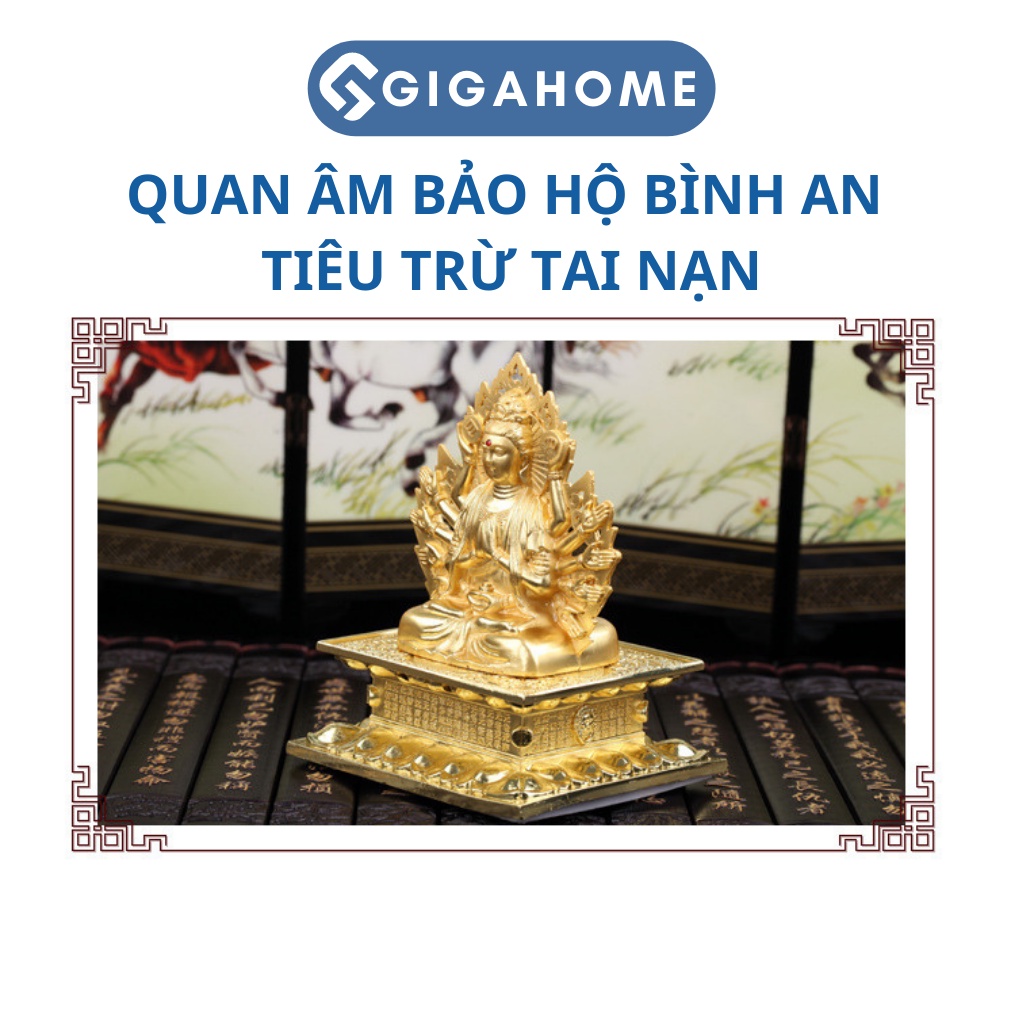 Tượng Phật Quan Âm Nghìn Mắt Nghìn Tay Để Ô Tô, Bàn Làm Việc Cầu Bình An GIGAHOME 5537