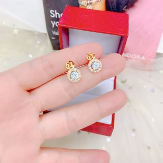 Bông tai kim tiền mạ vàng 18k-