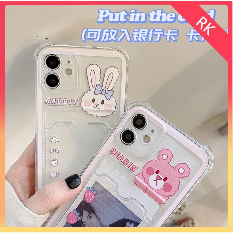 Ốp điện thoại có ngăn giữ thẻ thích hợp cho IPHONE 13 MINI PRO MAX 12 MINI PRO MAX 11PRO MAX X XS XR XSMAX 6 6S 7 8PLUS
