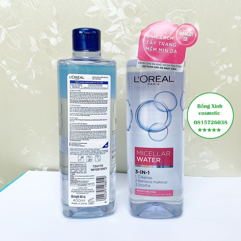 Nước tẩy trang Loreal - L'Oreal Paris 3-in-1 Micellar Water