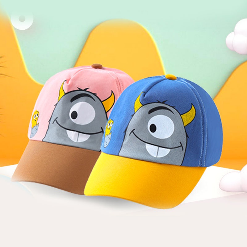 Mũ lưỡi trai chống nắng thoáng khí họa tiết hoạt hình dễ thương có thể điều chỉnh cho bé 1-4 tuổi