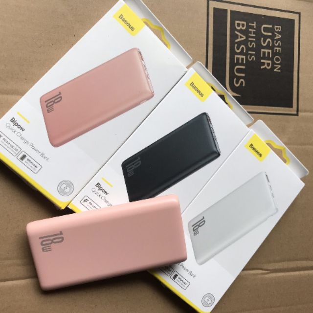 Pin dự phòng Baseus 10000 mAh - Hỗ sạc nhanh QC/PD - Bề mặt phủ carbon chống mồ hôi vân tay - Chống cháy nổ