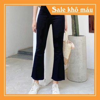 HOT Quần jeans đen ống loe lưng cao- hình thật jeans vnxk cao cấp
