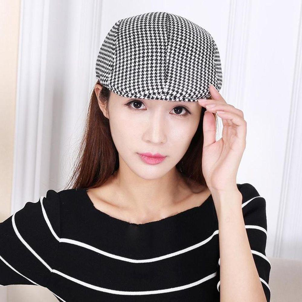 Mũ Lưỡi Trai Cotton Họa Tiết Sọc Caro Phong Cách Vintage Thời Trang Cho Nam