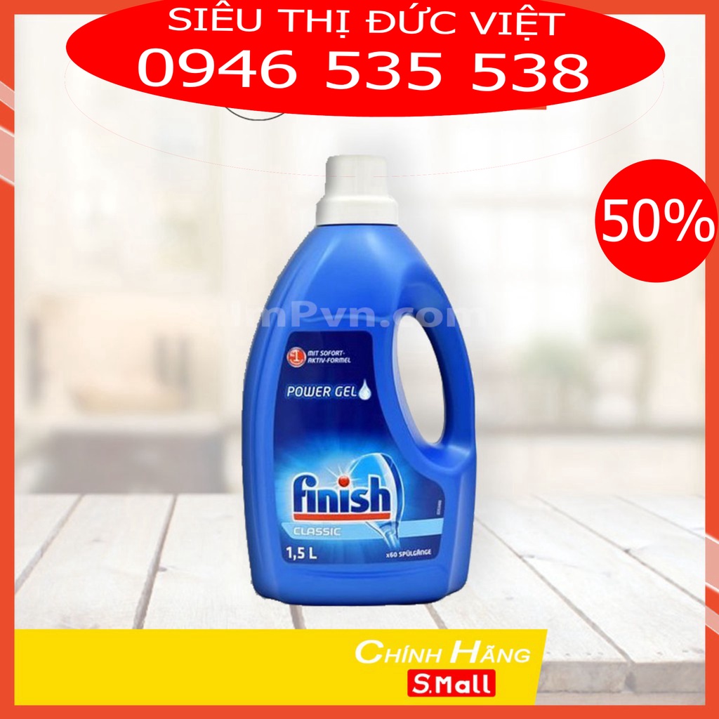 Gel rửa bát Finish Classic 1500ml sử dụng tốt cho chế độ 1h