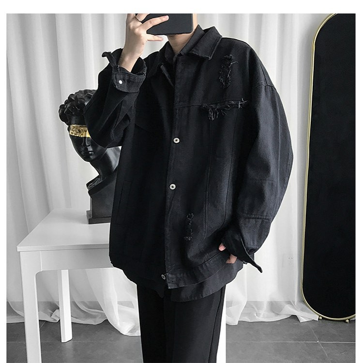 Áo Khoác Nam Nữ- Áo Khoác Jean YAYSHOP chi tiết Rách Kiểu cá tính unisex
