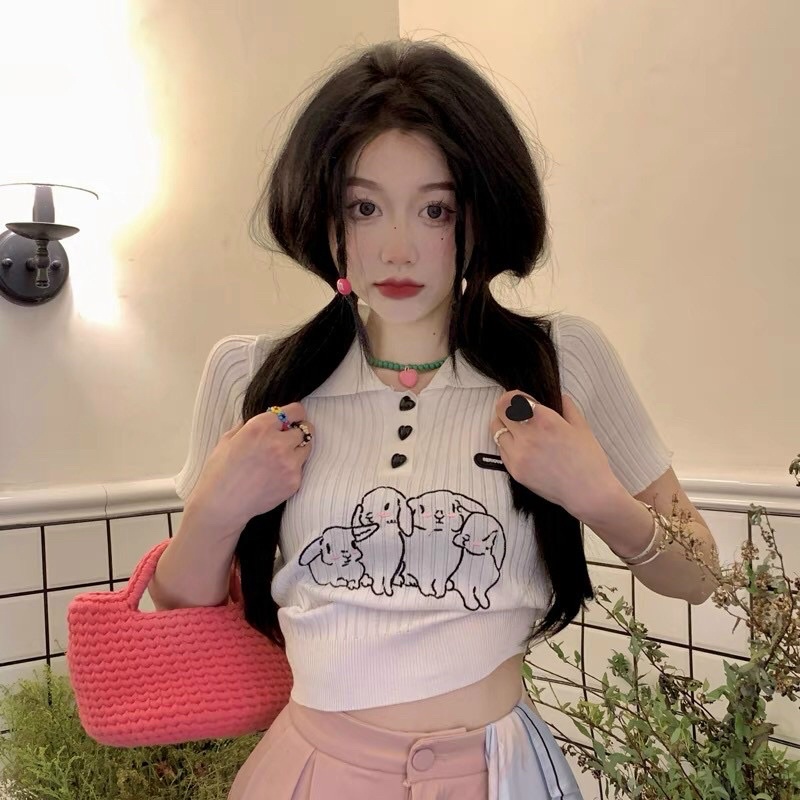 Áo croptop gài nút siêu cưng GB alohashop91