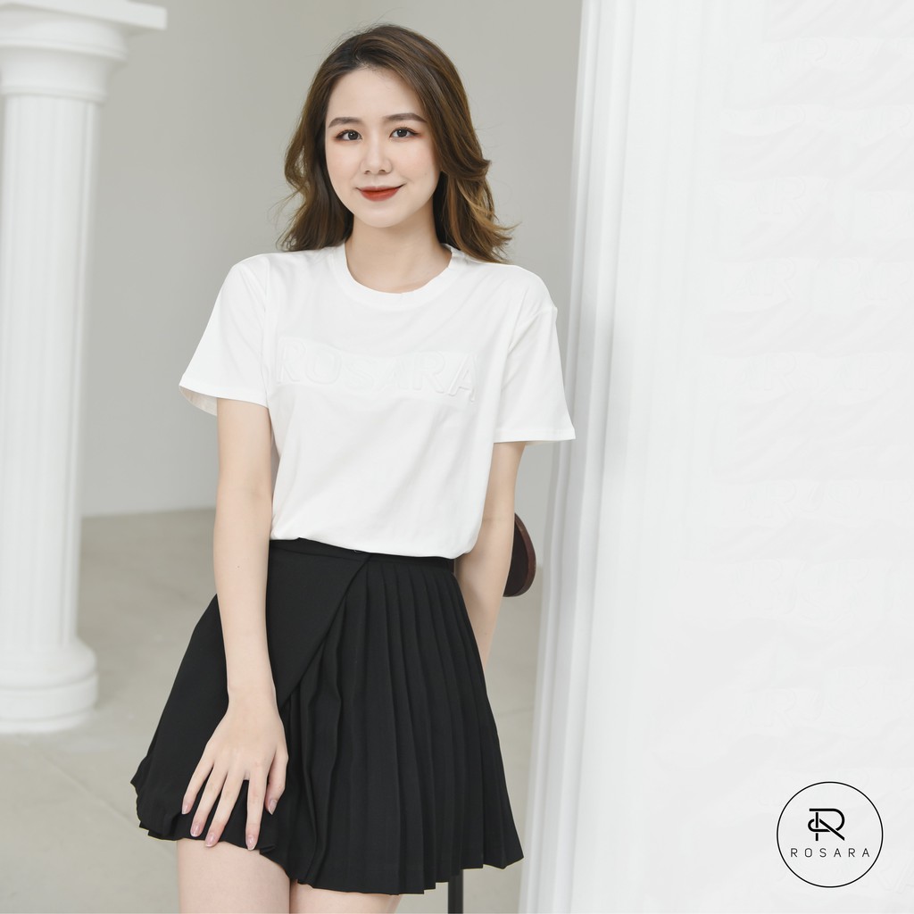 Chân váy thời trang nữ dáng xòe vạt xếp ly ROSARA SP96 | BigBuy360 - bigbuy360.vn