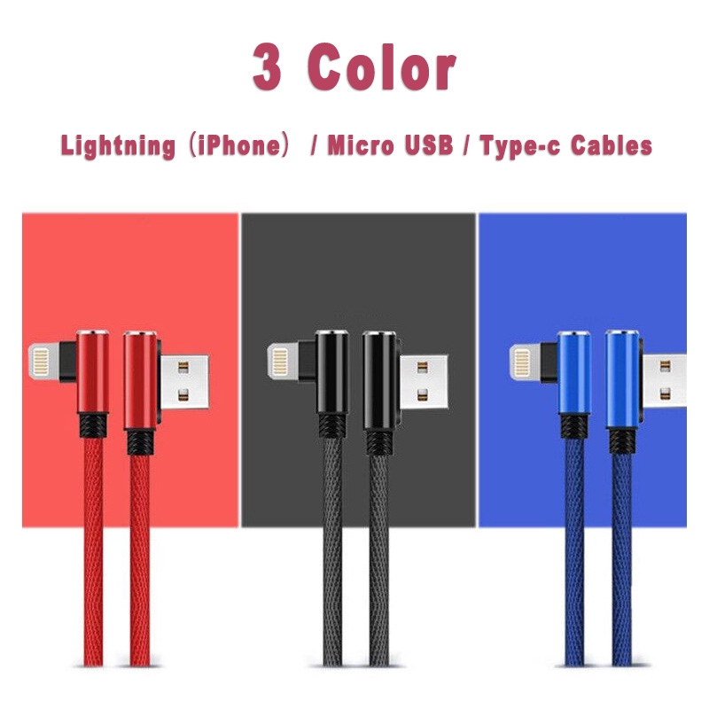 Cáp sạc nhanh KCO cổng Lightning (iPhone) / Micro USB góc 90 độ tiện dụng chơi game dài 1M