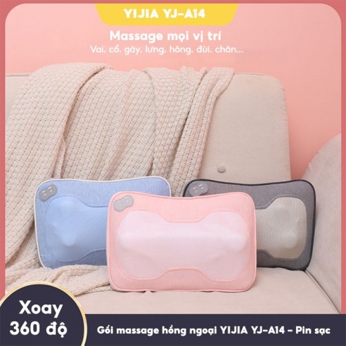 Gối massage hồng ngoại xoay đảo 2 chiều YIJIA YJ-A14 - Dòng pin sạc