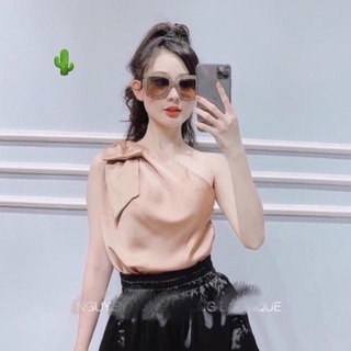 Áo kiểu phi lụa lệnh vai nơ to cực hot  , chất phi lụa mềm mịn