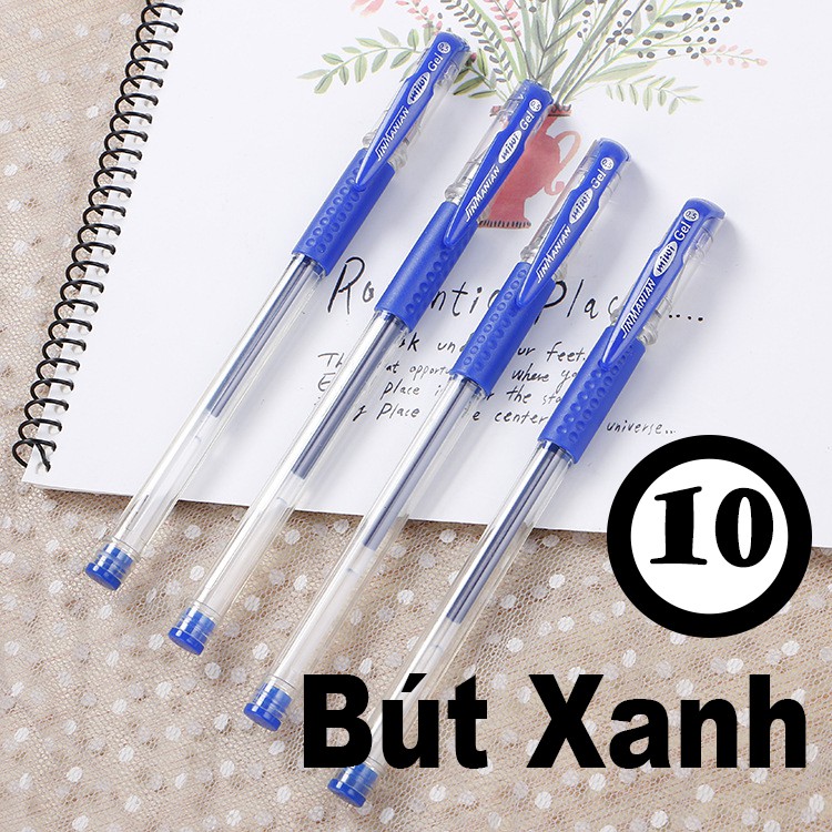 10 - 50 Bút Mực Nước Gel Học Sinh Sinh Viên Tím Xanh Đỏ Đen