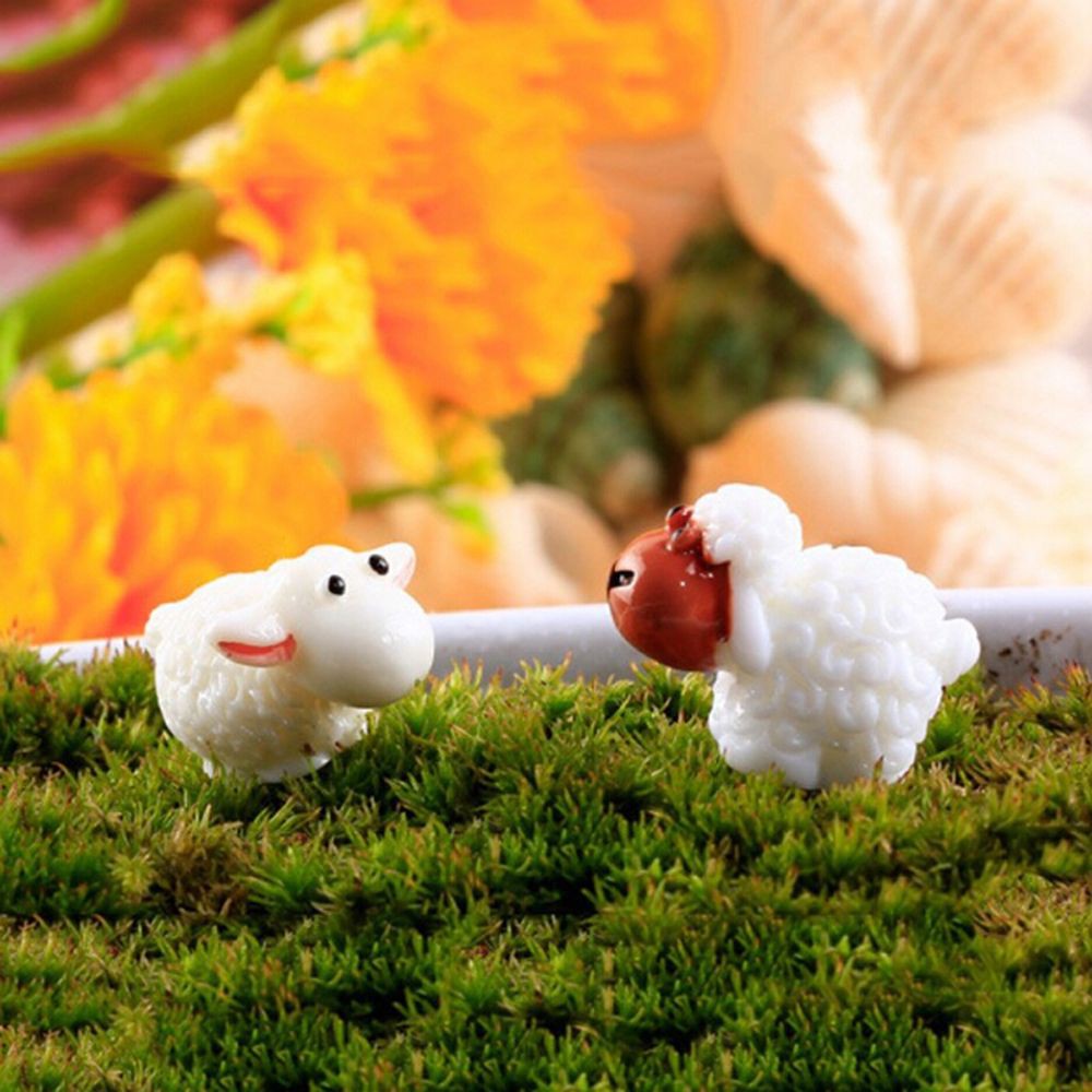 Set 5 phụ kiện trang trí tiểu cảnh vườn nhà hình chú cừu mini đáng yêu