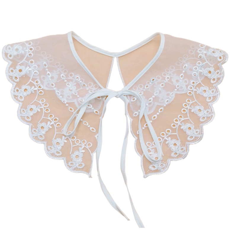 Cổ Áo Sơ Mi Giả Phối Ren Họa Tiết Hoa Có Thể Tháo Rời Thời Trang Cho Nữ