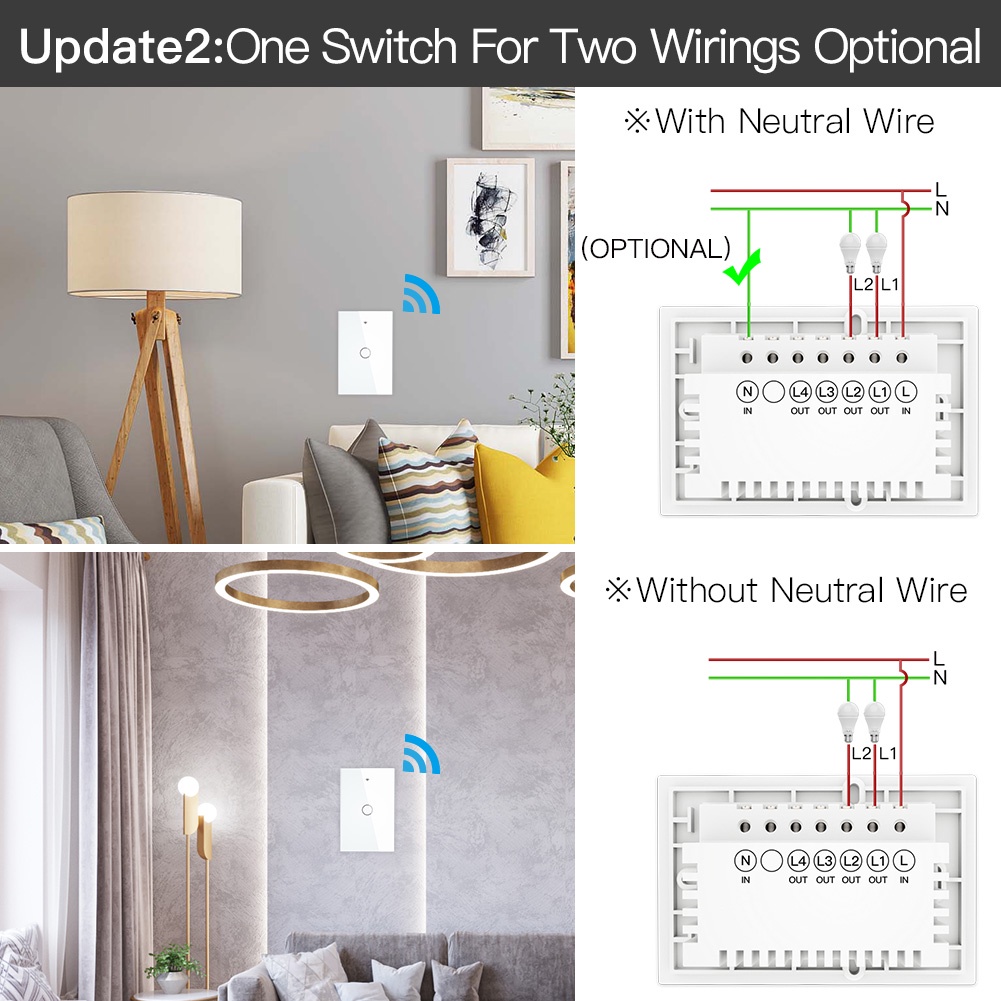 GOOGLE Công Tắc Đèn Cảm Ứng Thông Minh Gắn Tường ZigBee
