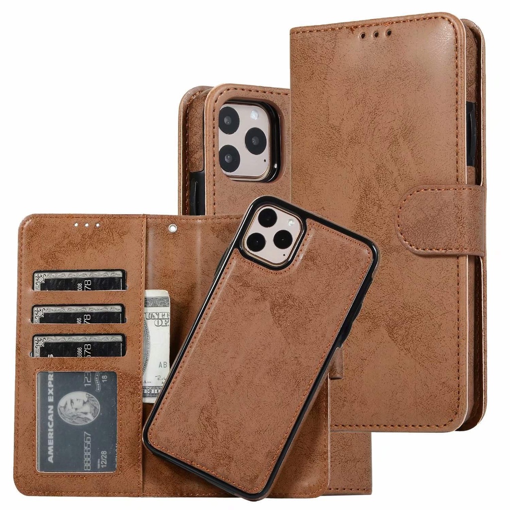 Bao Da Điện Thoại Nắp Lật Kèm Ngăn Đựng Thẻ Khóa Nam Châm Chống Sốc Cho iphone 14 13 12 pro max mini xs xr x 7 plus Ốp