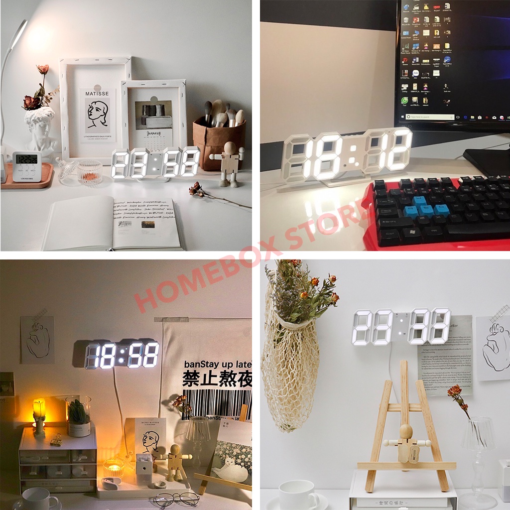 Đồng Hồ LED 3D Để Bàn, Treo Tường, Đồng Hồ, Trang Trí, Decor Thông Minh - Hàng Chính Hãng