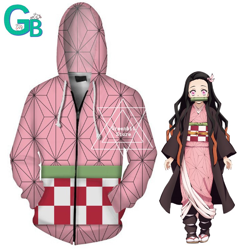 Áo khoác nhân vật phim anime Kimetsu Yaiba Kamado Nezuko ngộ nghĩnh đáng yêu