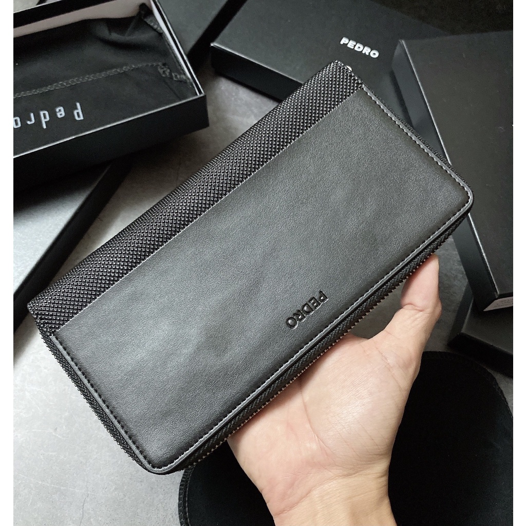 Ví dài nam caro sọc đứng - V368