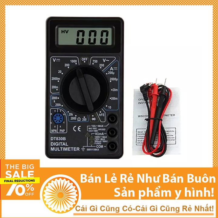 Đồng Hồ Vạn Năng Điện Tử DT-830B Đủ Phụ Kiện