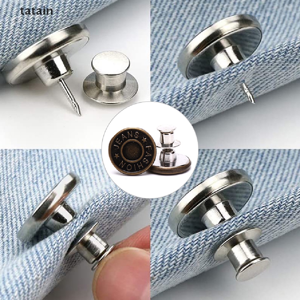 [TAT] 10pcs Pins for Jeans Instant Jean Button Pins for Pants Replacement Buttons CVX