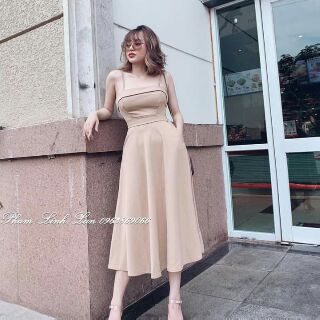 ĐẦM CÚP NGỰC 2 DÂY XÒE CÓ TÚI