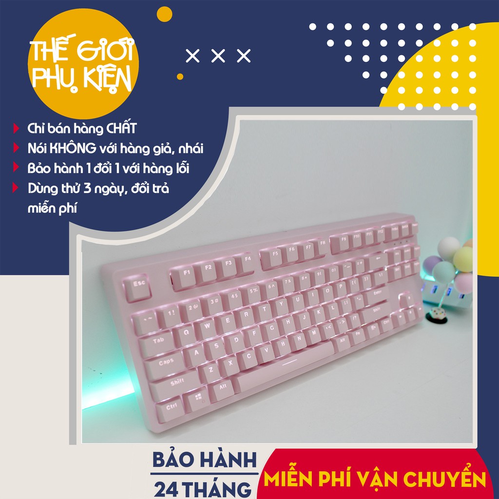 [Hàng Chính Hãng] Bàn phím cơ EDRA EK387 Pink Huano,Bàn phím gaming EDRA EK387 Pink Huano - Bảo hành 24 tháng