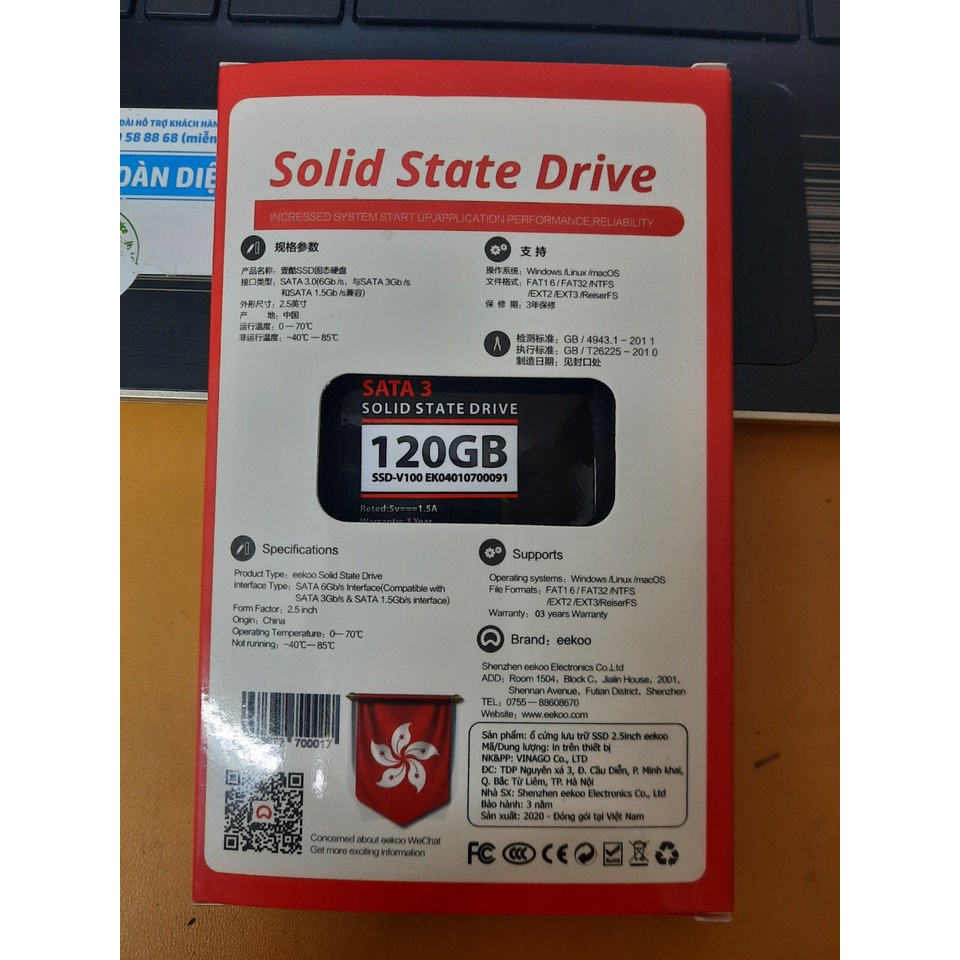 Ổ cứng SSD 120GB & 256GB EEKOO V100 SATA III 2.5 INCH | BigBuy360 - bigbuy360.vn