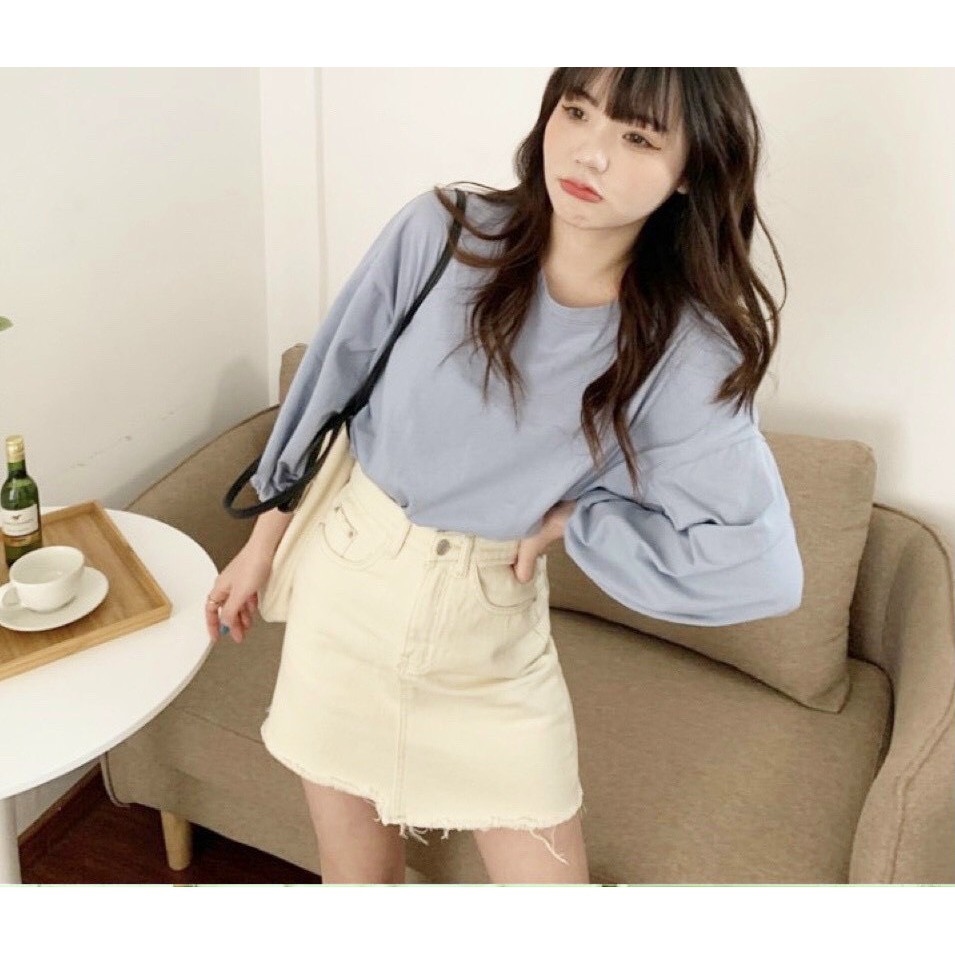 Set Áo Kiểu Nữ Tay Dài Kết Hợp Cùng Chân Váy Kaki Style Thoải Mái Năng Động, Chất Vải Cotton Siêu Mịn, Mát | BigBuy360 - bigbuy360.vn