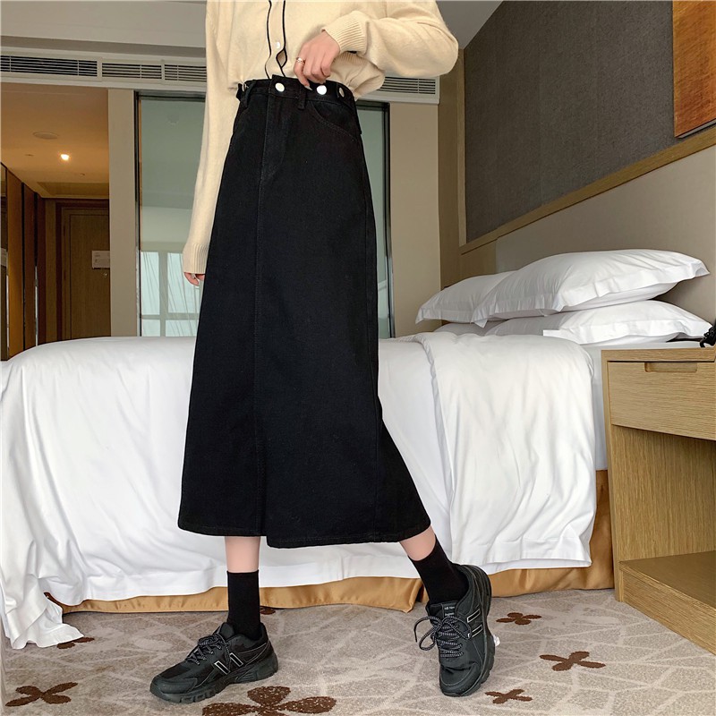 [SẴN] Chân váy jean dài Midi Ulzzang Quảng Châu VJD9 | BigBuy360 - bigbuy360.vn