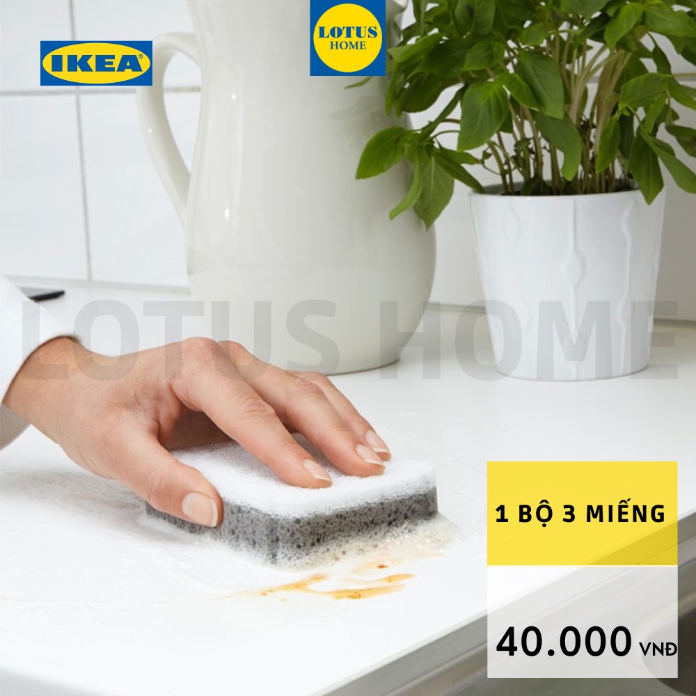 IKEA Bộ 3 miếng bọt biển cọ rửa bát chén đa năng IKEA Svampig