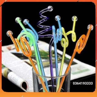 Que khuấy sinh tố Que khuấy cafe 10 cái giao màu ngẫu nhiên bằng nhựa