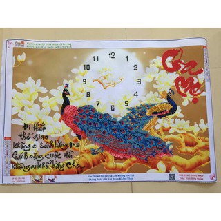 [Tặng khay đựng đá] TRANH ĐÍNH ĐÁ CHA MẸ