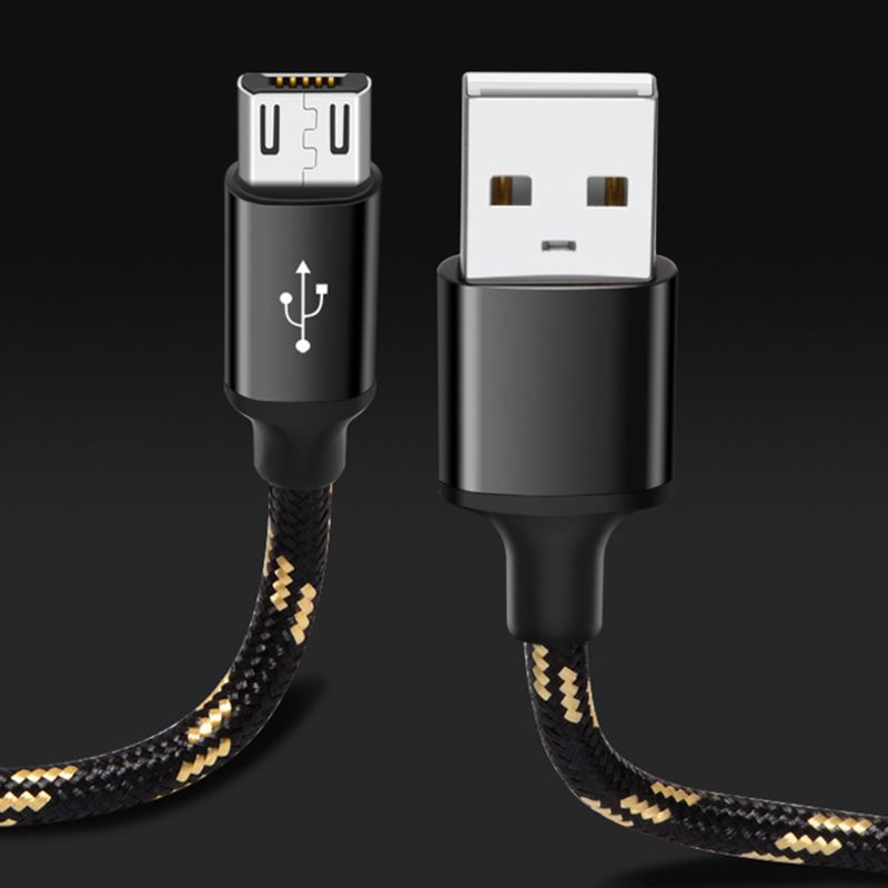 5M Durable Nylon Woven Micro USB Data Cable Fast Charging Line Wire Cord for Samsung Galaxy Huawei Xiaomi Android Cellphones