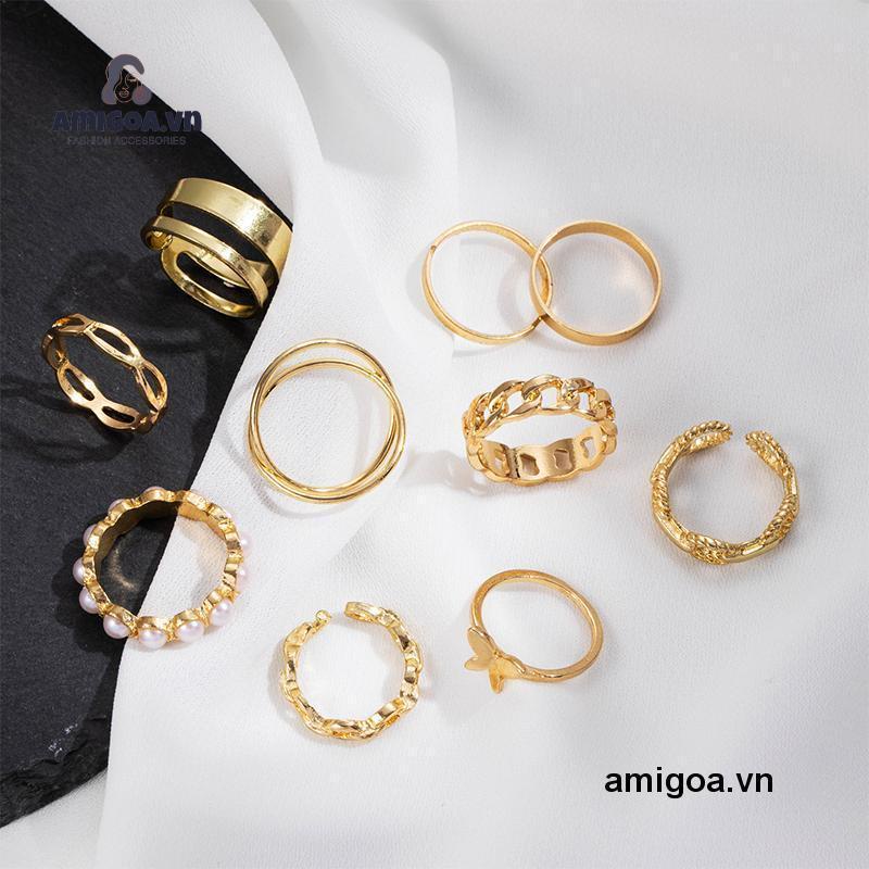 ✨✨Set 10 nhẫn đeo đốt ngón tay thời trang cho nữ