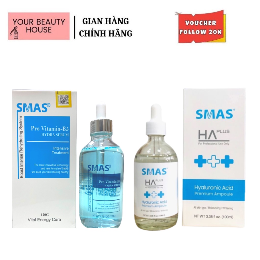 [SMAS] Serum HA Plus siêu cấp ẩm & Pro Vitamin B5 phục hồi da