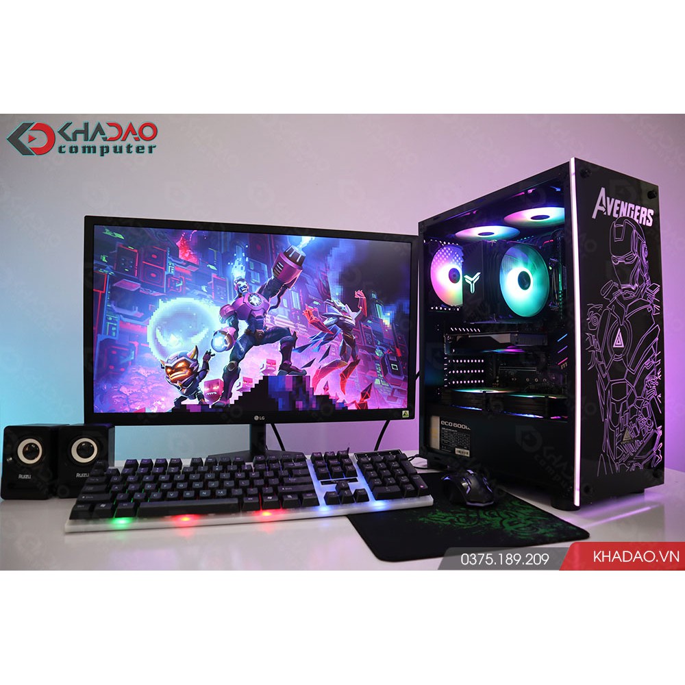 Máy tính chơi game + Màn hình 22" Full HD LOL, CSGO, PUBG Mb, Đột Kích, Fifa 4 | BH 3 tháng, tặng phím, chuột, pad, loa | BigBuy360 - bigbuy360.vn