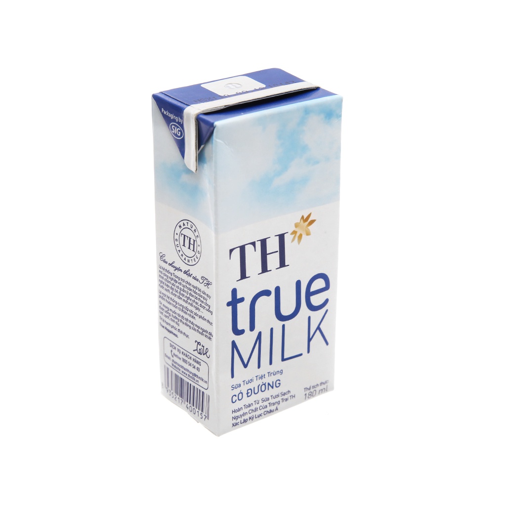 Sữa Tươi Tiệt Trùng Có Đường TH true MILK 180 ml