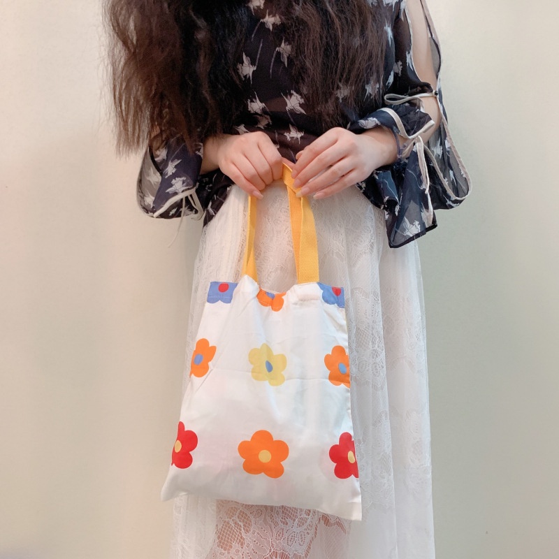Túi Xách Mini Bằng Cotton Họa Tiết Hoa Thời Trang Hàn Quốc Cho Nữ