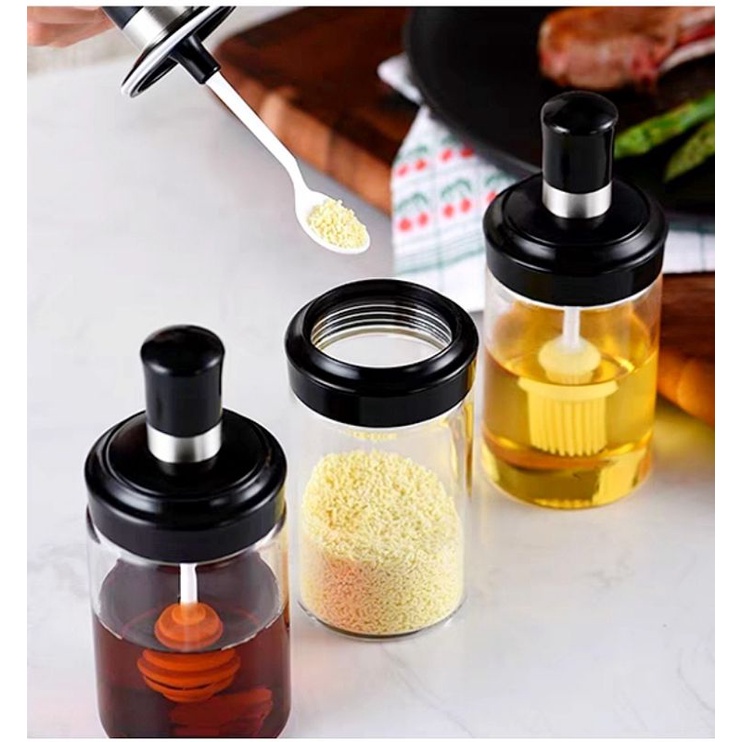 Set 5 lọ gia vị kèm thìa thủy tinh Misy Home