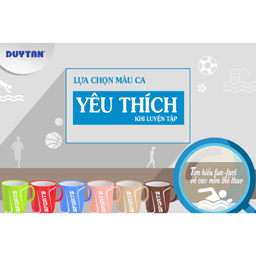 Ca quai 2 màu nhựa Duy Tân dung tích 420ml - Kích thước 8,5 x 10,5 x 10,5 cm