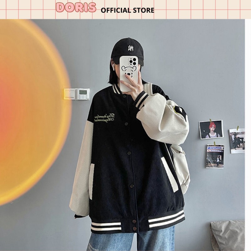 [HÀNG CHẤT ĐẸP] Áo khoác Bomber nhung thêu chữ 2 lớp dày dặn hàng quảng châu nam nữ mặc đẹp