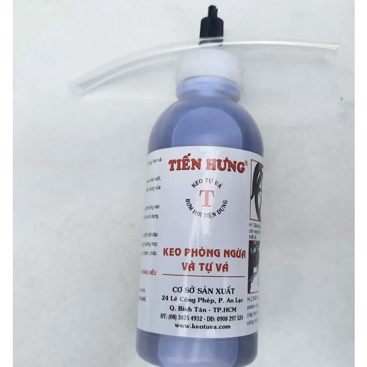 Keo  tự vá lốp xe  Tiến  Hưng có  ruột  200ml