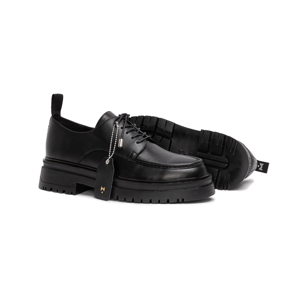 Giày Tây Cột Dây Nữ THE WOLF Chunky Derby - Đen