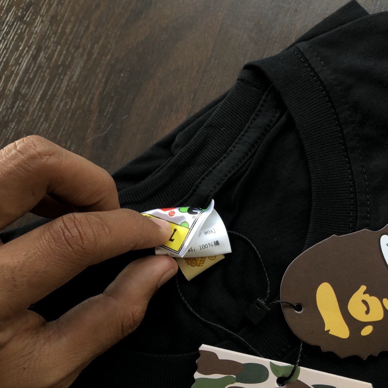 Bape Áo Thun Oversize In Logo A Bathing Ape Màu Xanh Quân Đội Tỷ Lệ 1: 1