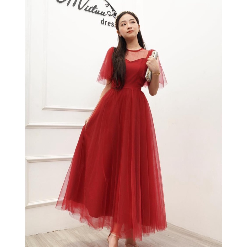 (Free ship) Mẫu Mới Thiết Kế Hợp Thời Trang -- Đầm Lưới Cực Thanh Lịch Dịu Dàng Đẹp Y HÌnh UP HHP Fashion