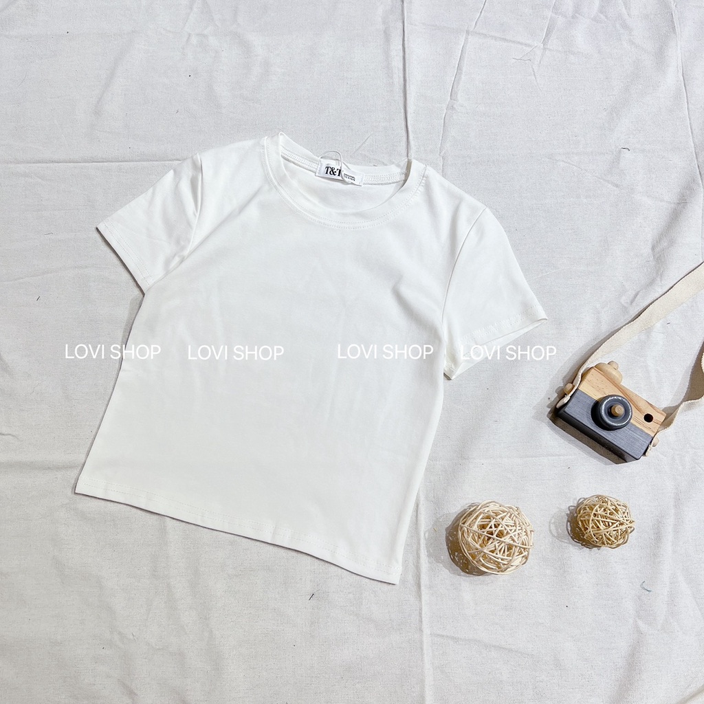 LOVI SHOP- Áo thun croptop trơn basic nhiều màu